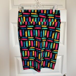 Lularoe Cassie multicolor pencil skirt size medium